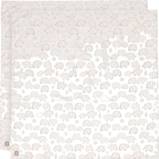 Jollein Musselinteppe 115x115 cm 2-Pakk Elephant Tales