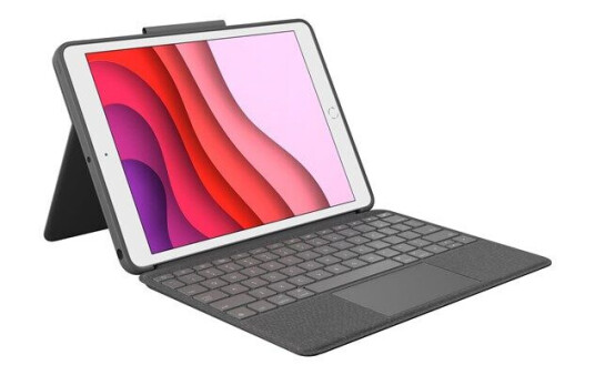 Logitech Combo Touch - keyboard and folio case - with trackpad - QWERTY - Italian - graphite - Tastatur & Foliosett - Grå Logitech Combo Touch - keyboard and folio case - with trackpad - QWERTY - Italian - graphite - Tastatur & Foliosett - Grå