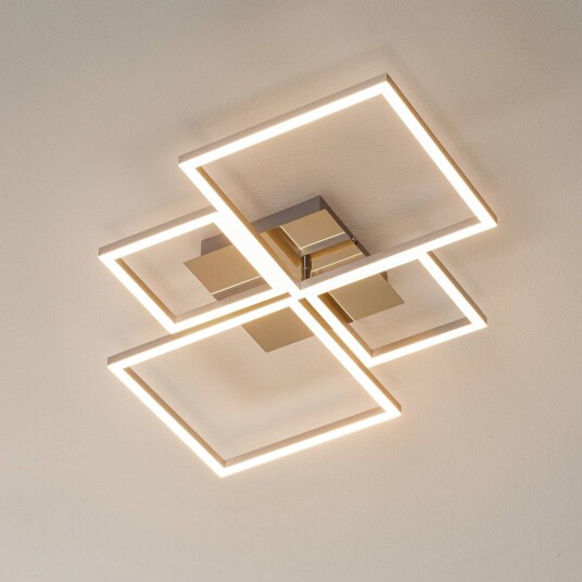 Briloner LED-taklampe Frame, dimbar, Krom / sølv, Stue / spisestue, Metall, Moderne