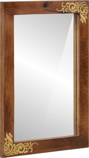  Baderomsspeil med speil Honning brun 70 x 50 x 2,5 cm
