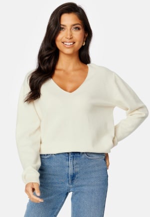 BUBBLEROOM CC Cashmere mix v-neck sweater Cream L BUBBLEROOM CC Cashmere mix v-neck sweater Cream L