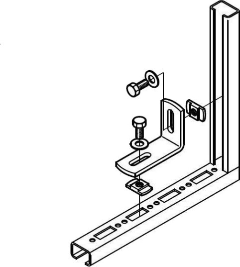Walraven Vinkel Til Profilskinne Wm 1 15 2 L=75X50 Mm B=30 Mm Hul=8,5X30 5 Mm Elforzinket 90 Grader