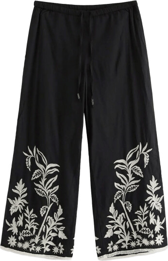 Lindex Trousers Nilla Embroidery Black M Lindex Trousers Nilla Embroidery Black M