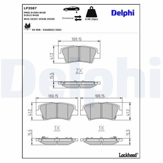 Bremseklosser DELPHI LP3587
