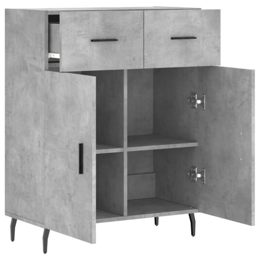 vidaXL Skjenk betonggrå 69,5x34x90 cm konstruert tre