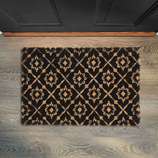 Rxs Dørmatte kokosfiber med blomstermønster