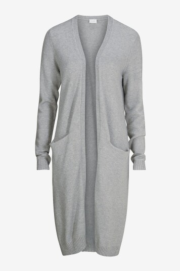 Vila - Cardigan viRil L/S Long Knit - Grå