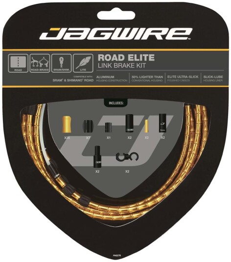 Jagwire Elite bremsekabelsett race gull