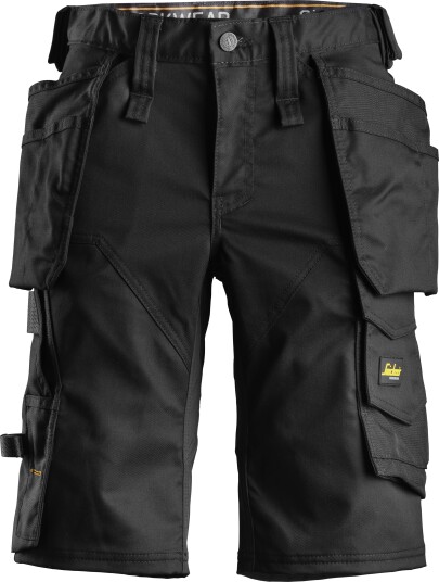 Snickers Workwear 6147 AllroundWork Shorts stretch, dame, Svart/Svart, Klær