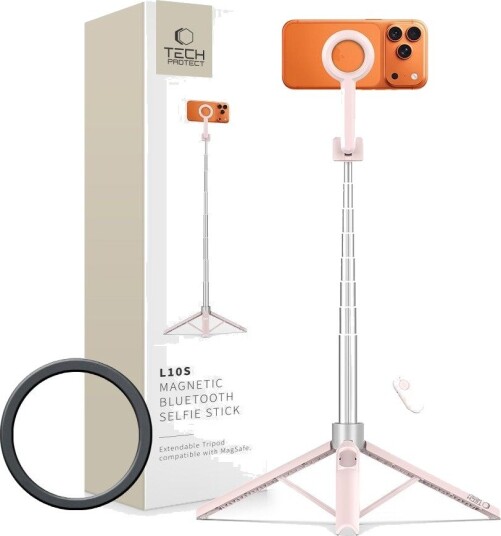 Tech-Protect Tripod-Selfiestang L10s, Rosa Tech-Protect Tripod-Selfiestang L10s, Rosa