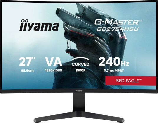 Iiyama 27" G-Master Red Eagle Kurvet FHD Gaming Skjerm 240Hz HDR10 Svart