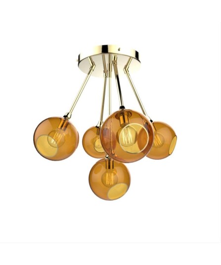 Design By Us - Ballroom Molecule Pendel Brass/Amber