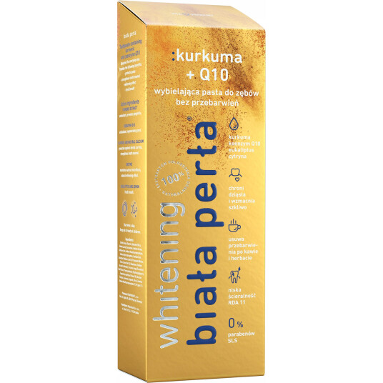 Tannbleking Tannkrem Biala Perla White Pearl Gurkemeie + Q10 75 ml.