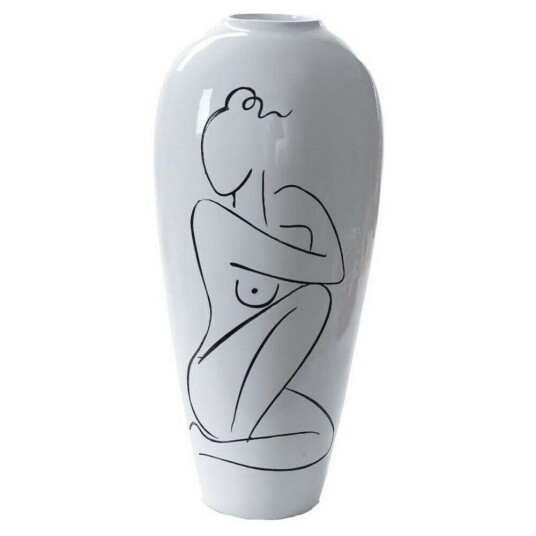 Dkd Home Decor Vase Dkd Home Decor Abstrakt Hvit Harpiks Moderne (34 X 34 X 73.5 Cm)
