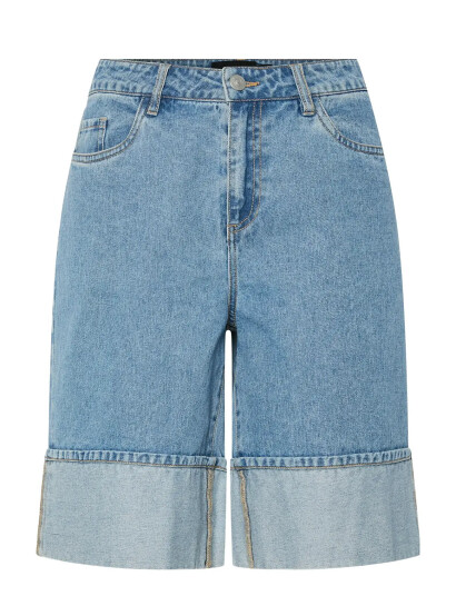 Pieces Pcmindy Mw Loose Denim Jorts D2D - Blue - S
