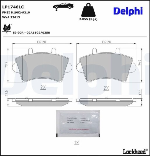 DELPHI LP1746LC Bremseklosser DELPHI LP1746LC Bremseklosser