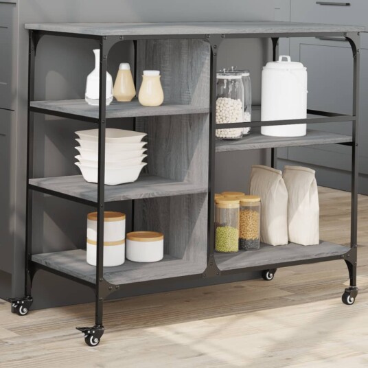 Kjøkkentralle grå sonoma 100x45x89,5 cm konstruert tre 842384 Kjøkkentralle grå sonoma 100x45x89,5 cm konstruert tre 842384