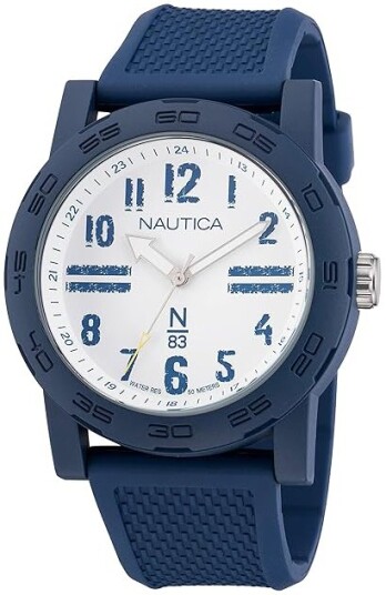 Nautica Herreklokke NAPATS301 N83 Hvit/Gummi Ø44 mm Nautica Herreklokke NAPATS301 N83 Hvit/Gummi Ø44 mm
