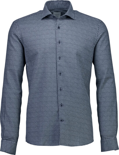 Lindbergh Black 1927: Cashmere Touch Twilll Aop Shirt Wf L/S Navy L