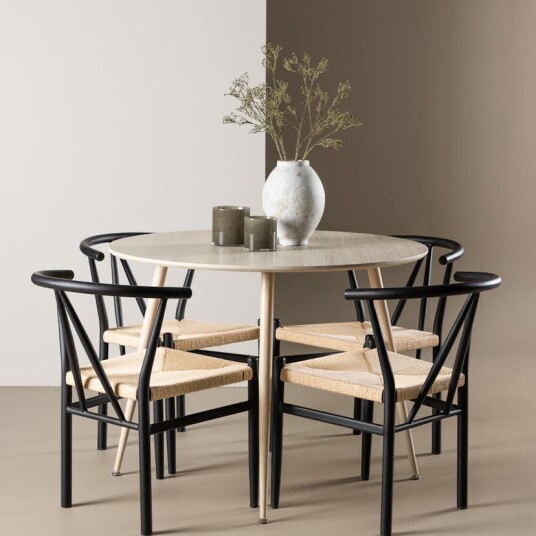 Venture Home Spisegruppe Venture Home Plaza Ø100 med 4 stk Alfons Stoler GR24474