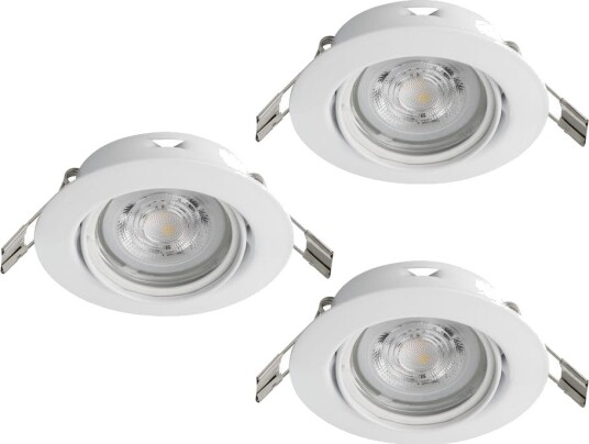 Innfelt lampe Favazzina 88 mm sett med 3 - Hvit