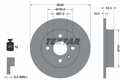 Bremseskive TEXTAR 92092000
