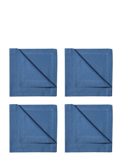 LINUM Robert Napkin 4-Pack - Blue - 45X45CM