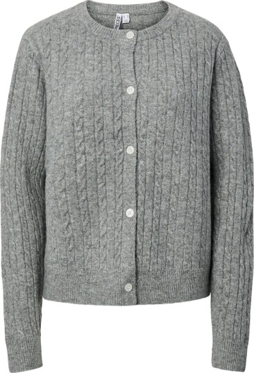 Pieces Pcsilly Ls Cable Cardigan Knit Noos Bc Grey XXL