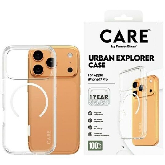 CARE by PanzerGlass Transparent Urban Explorer Deksel med MagSafe for iPhone 17 Pro