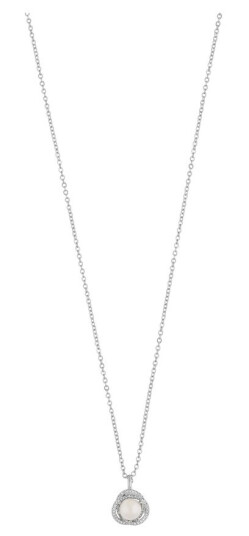 Snö Of Sweden Mayfair Pearl Pendant Necklace Silver/White 45cm