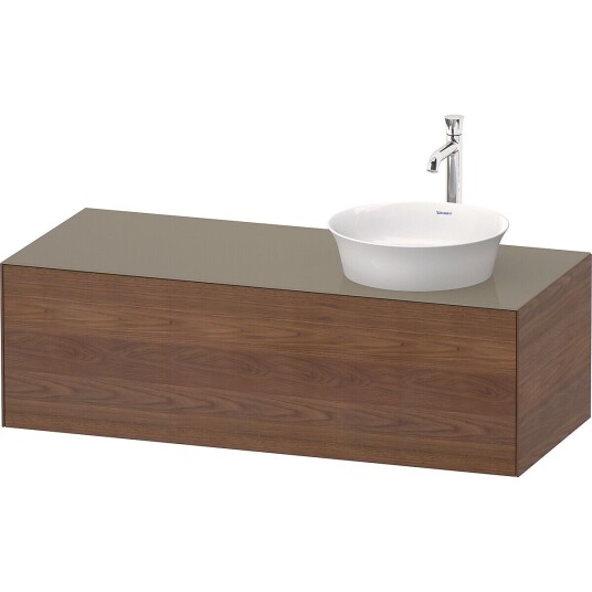 Duravit White Tulip Servantskap 1 skuff 130x55x40,8 cm Valnøtt/Stengrå Høygl.
