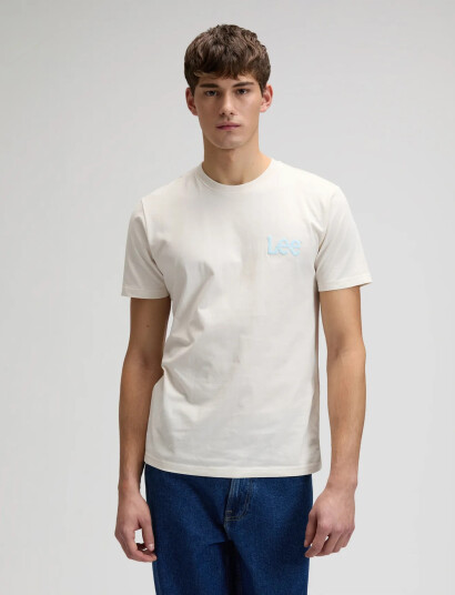 Lee Jeans Medium Wobbly Lee Tee   White   S x 00