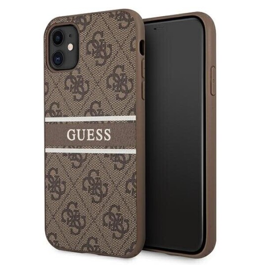 Guess-Deksel Til Iphone 11 Guhcn614gdbr Brunt Hardt Etui 4G Stripe
