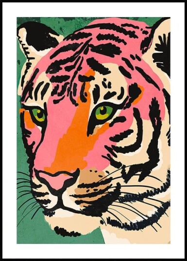 Vibrant Tiger Gaze Poster Plakat / 50x70cm