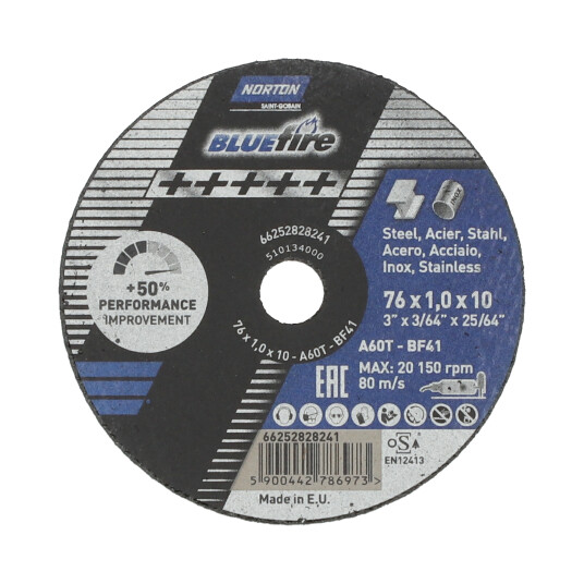 Kappeskive 76x1,0x10 bluefire Kappeskive 76x1,0x10 bluefire