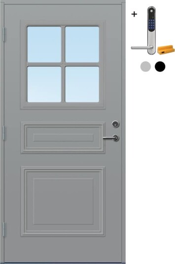 Ytterdør Bygg1 Grimstad med Yale Doorman Classic Home