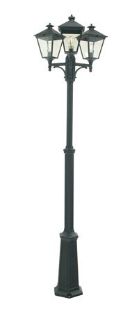 London 483 Lyktestolpe m/3 Lyktehode Høyde 185-275 cm Sort London 483 Lyktestolpe m/3 Lyktehode Høyde 185-275 cm Sort