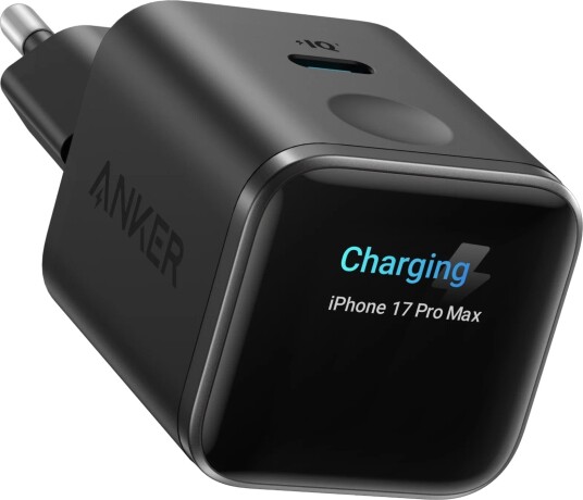 Anker 45W Smart Display USB-C Lader Svart - Mobillader med Batteribeskyttelse Anker 45W Smart Display USB-C Lader Svart - Mobillader med Batteribeskyttelse