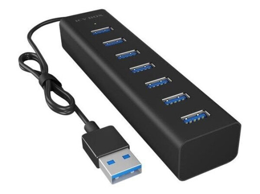 RaidSonic ICY BOX IB-HUB1700-U3 USB-hub - 7 porter - Svart RaidSonic ICY BOX IB-HUB1700-U3 USB-hub - 7 porter - Svart