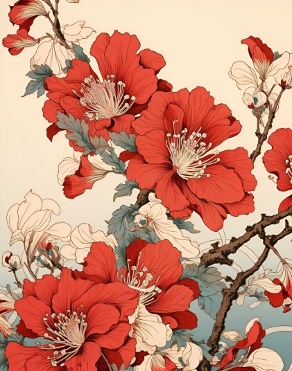 Namly Design Plakat Rød Blomst Eleganse POSTERYOE6TQ