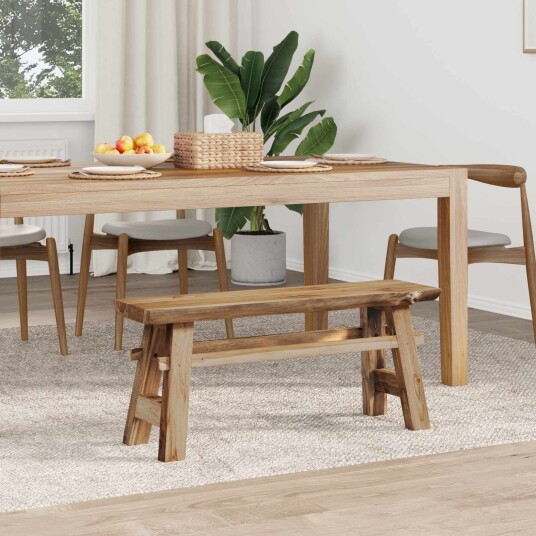 vidaXL benk Naturlig 100 x 29 x 43,5 cm Massivt Teaktre
