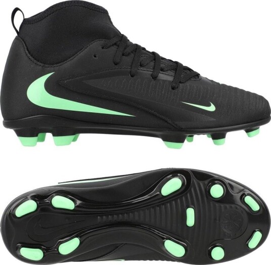 Nike Phantom 6 Club High Cut Mg Shadow   Svart/illusion Green Barn   Multi Ground (Mg) størrelse 35