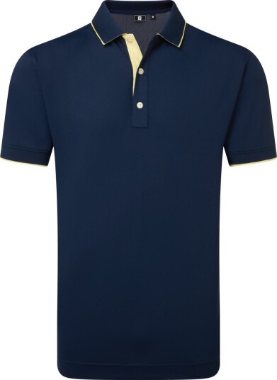 FootJoy FJ Wordmark Pique Blå Golf pologenser herre Navy Small