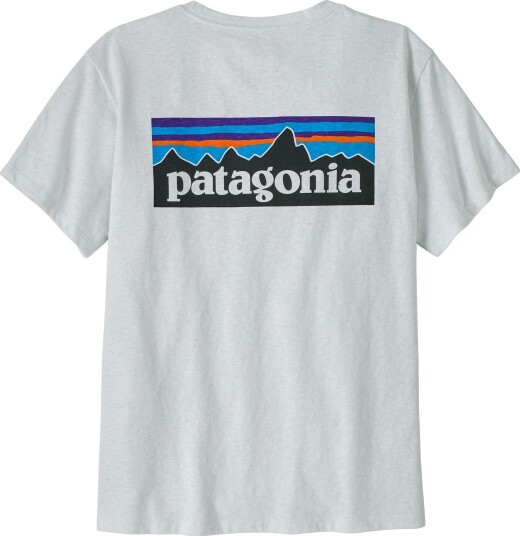Patagonia P 6 Logo Responsibili Tee Dame Fiber White XS