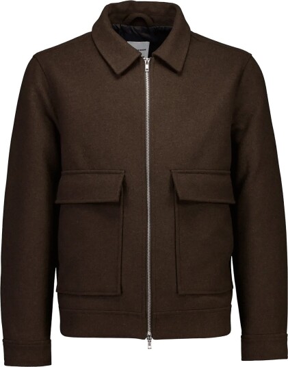 Lindbergh Wool Blend Jacket - DK BROWN MEL - 3XL
