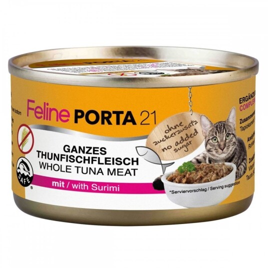 Porta 21 Feline Voksen Kattemat Tunfisk med Surimi 6 x 156 g Porta 21 Feline Voksen Kattemat Tunfisk med Surimi 6 x 156 g