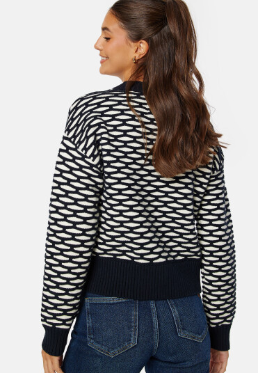 GANT Intarsia C-Neck Sweater Evening Blue XS