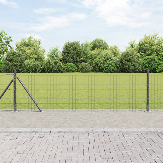 Euro Gjerde med 13 Flansede Stolper 0.6x50 m Galvanisert Stål