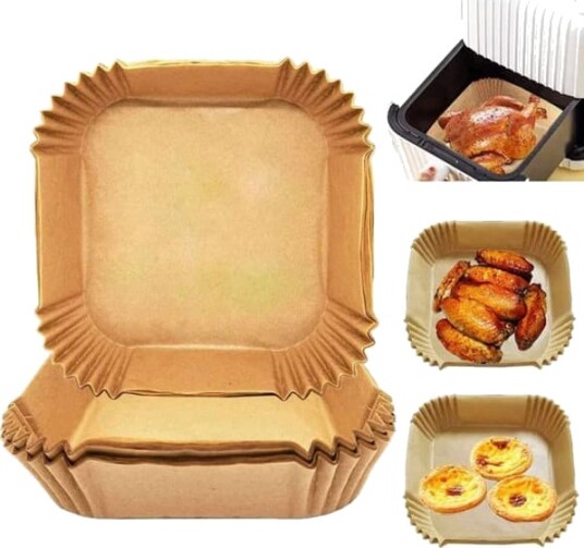 50stk Square Airfryer Paper Bakepapir for Airfryer 16cm