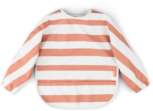 Done By Deer Langermet Smekke med Vannavstøtende Overflate i Stripes Papaya